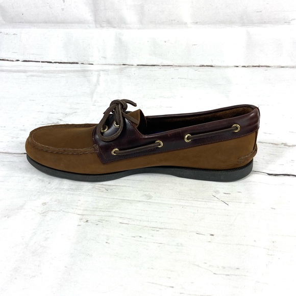 Sperry Top Sider Boat Shoes Men’s 13M Brown Leather Slip On - Picture 4 of 12